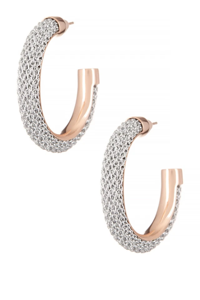 Pendientes de aro Adami & Martucci de plata esterlina malla/oro rosa *****NUEVOS***** Foto 2 de 4