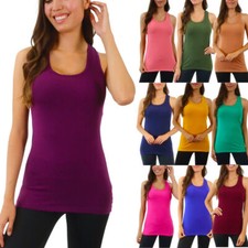 Damen Tank Top Bluse Shirt Trägertop Trägershirt Rundhalzausschnitt Unterhemd 90