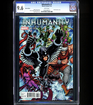 Inhumanity #1 CGC 9.6 Variant Cover HTF Inhumans Black Bolt NM 1st Petras App
