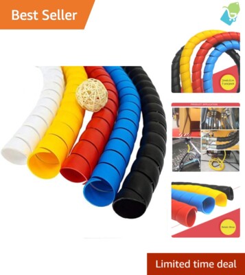 High-Quality 32.8ft Spiral Wire Sleeve - Protect Cables from Pets & Damage