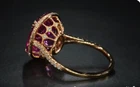 3.10Ct Oval Cut Pink Sapphire & Lab Created Engagement Ring 14k Yellow Gold Over