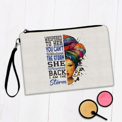 Gift Makeup Bag : African Woman I Am The Storm Portrait Profile Ethnic Art Black