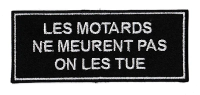 Patche écusson biker motard inscription Français thermocollant patch