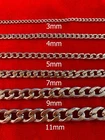 STAINLESS STEEL CUBAN CURB SILVER CHAIN WOMEN MEN  7"-44", 3/4/5/6/7/9/10/12mm