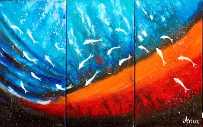 Unterwasserbild, Fisch Wandbild, Abstrakt Ozean Unterwasserkunst
