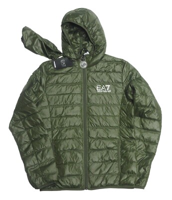 EMPORIO ARMANI ロングダウンジャケット カーキ EA7 Emporio Armani Forest Night Green Puffer Down Packable