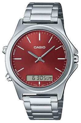 Casio MTP-VC01D-5EUDF Men's Analog-Digital Watch   Brown Dial with Stainless Ste