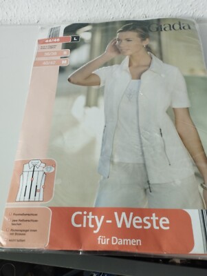 Giada weiße Damen City Weste Halbarm Größe L 44/46 NEU NEU