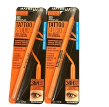 2 Pack Maybelline Tattoo Studio Limited Ed Waterproof Liner #803 Orange Flash