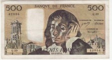 500 Francs Pascal 06/12/1973 TTB (286)