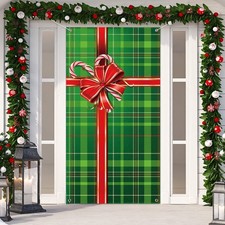 Christmas Door Cover Xmas Decorations Gift Box Present Door Cover Winter Holiday
