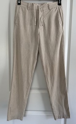 Porter & Ash Beige Linen Blend Pants Mens Straight Fit Size 29 New With Tags NWT