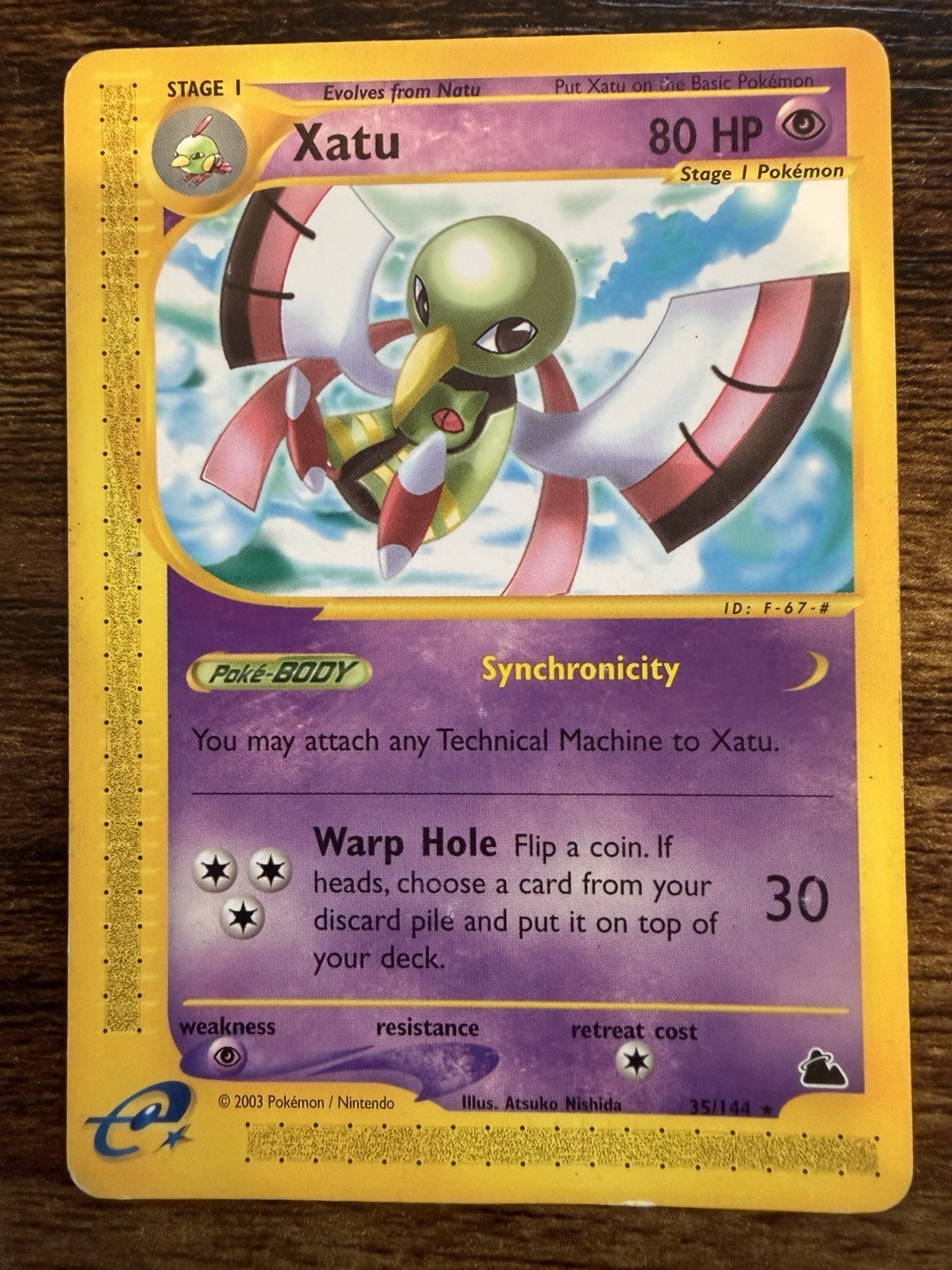 Pokemon Xatu TCG Card 35/144 Skyridge Regular NM Condition
