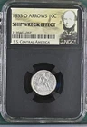 SS Central America 1853-O Shipwreck Seated Liberty Dime 10c NGC Stunning Details