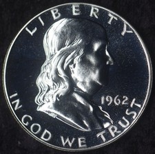 1962 "Proof Cameo Reverse" Franklin Silver 50c Half Dollar - COINGIANTS -