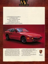 Porsche 944 Vintage Print Ad - It Commands Attention Porsche 944 Vintage Print Ad - It Commands Attention