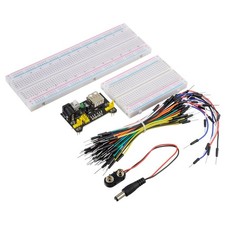 Breadboard Kit with Power Supply Module  Jumper Wires  Battery Clip  830  400...