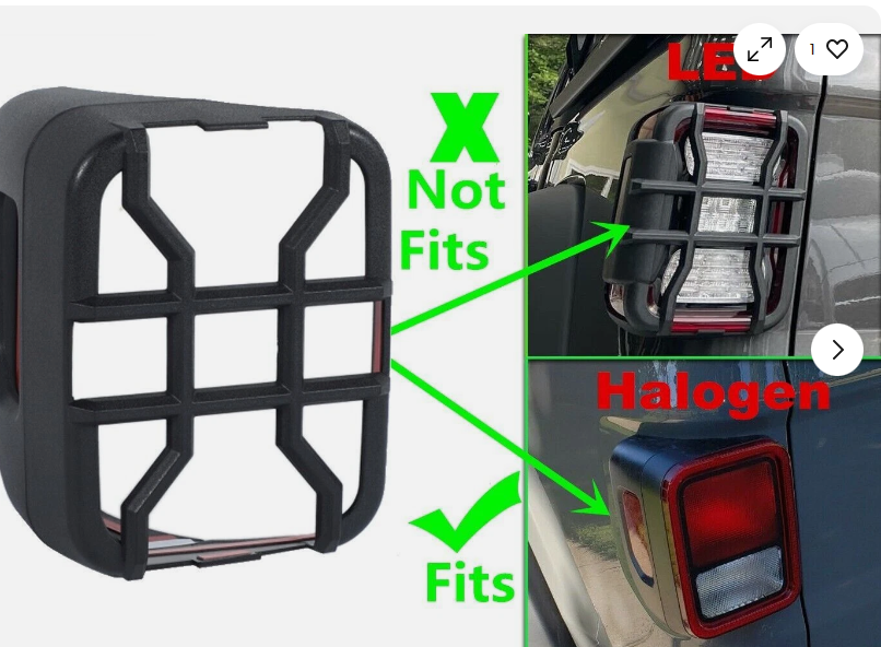 Wrangler JL Black Tail Light Guards | DV8 Offroad - View #7