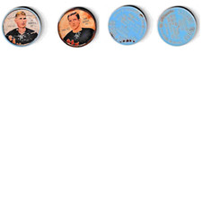 Lot of 2 1961-62 Salada hockey coins, Vic Hadfield, Jean Ratelle