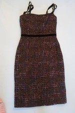 Womens Dolce & Gabbana Multicolor (Item-73) Tweed Metallic Strappy Dress 38 US/2