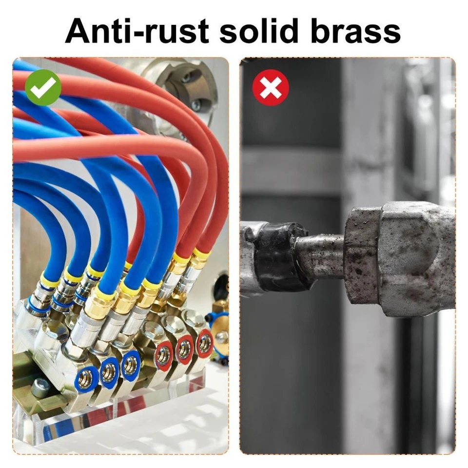 6PACK Brass Hose Barb Fittings 5/16in Barbx1/2in NPT Male Barb Pipe Fitting + - Image 4 of 4