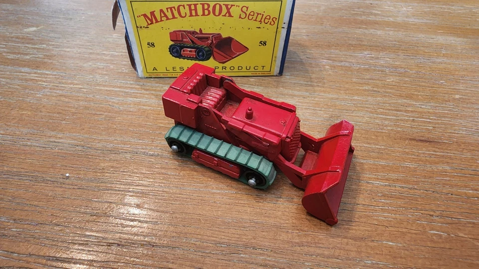 Excavadora de caparazones Lesney Matchbox #58 de colección roja fresca caja original COMPLETA Foto 4 de 4