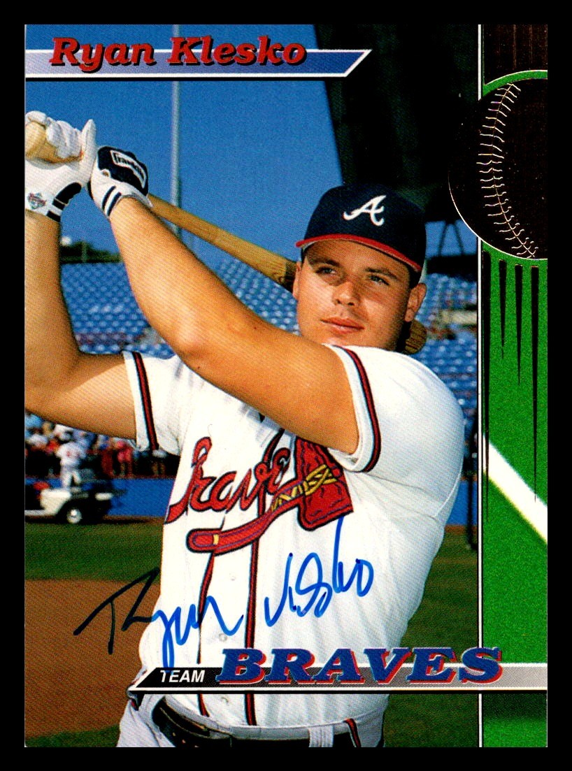 Ryan Klesko Rookie Auto 1993 Stadium Club Atlanta Braves #26