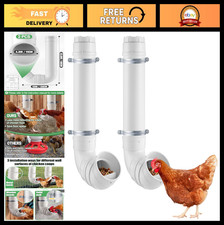 Automatic Chicken Feeder Set - 13lb Capacity, No Waste, Heavy Duty PVC, Poultry