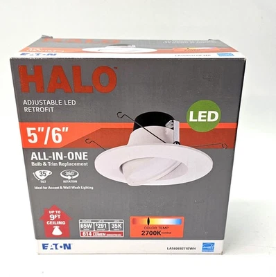 HALO LA56069271EWH LED Gimbal White 2700K ~ 5”/6" Adjustable LED Retrofit - Image 1 of 4