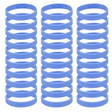 100 Pcs Silicone Bracelets Wristbands, Elastic Blank Sports Bands, Sea Blue