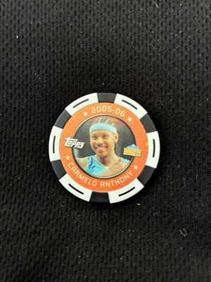 CARMELO ANTHONY TOPPS 2005-06 DENVER NUGGETS WHITE POKER CHIP  BASKETBALL