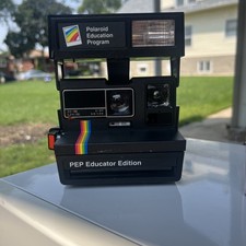 Vintage Polaroid Sun 600 LMS Instant Film Flash Land Camera W/Strap Tested Works