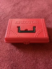 VINTAGE 1970  s ERECTOR SET GILBERT RED CASE NUMEROUS PIECES INCLUDED