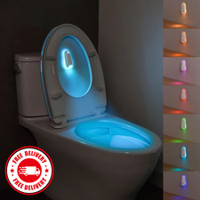 Motion Sensor Toilet Night Light RGB 7-Color LED Rechargeable Bowl Lamp