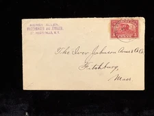 NY ST. REGIS FALLS COVER #Q5 PARCEL POST, NICE SOLO USE