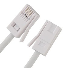 BT 4 Wire 431A Plug to Male Plug Telephone Cable Lead 1m/2m/3m/5m Black/White