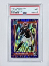 FREE SHIPPING Panini Donruss Optic Rated Rookie Purple Shock Ja'Marr Chase PSA 9