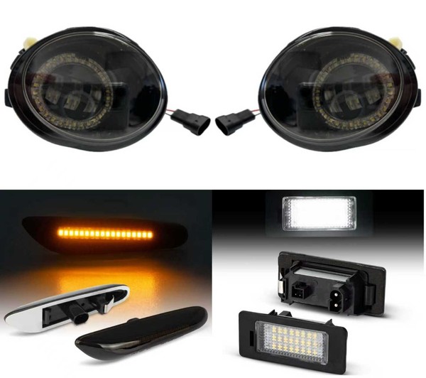 LED Nebelscheinwerfer Set Schwarz Smoke Passend FüR BMW 5Er E39 1995-2004-image