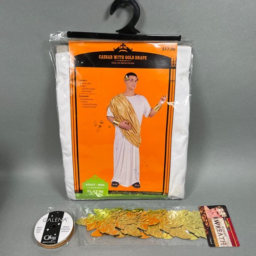 Men's XL (42-46) Julius Caesar Toga Greek God Costume Zeus Adult Roman Halloween