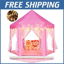 Indoor Outdoor Pink Princess Tent for Girls, 55'' x 53''