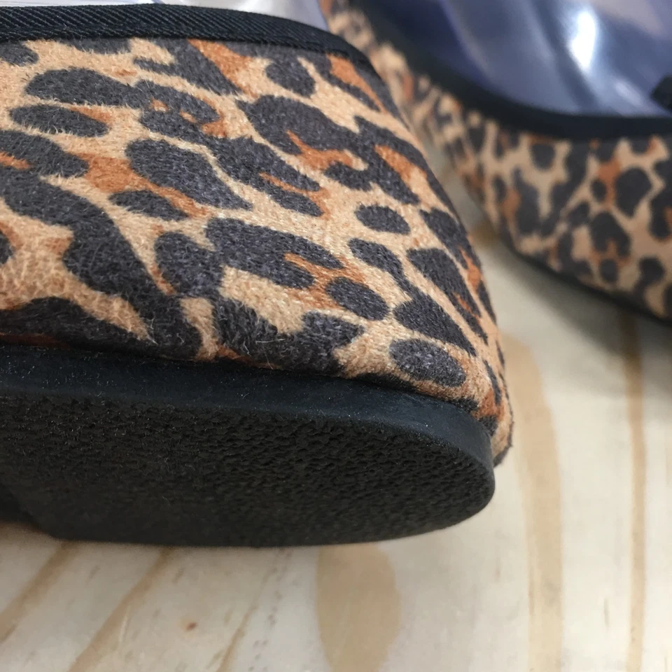 Zapatos planos de ballet American Eagle para mujer 7,5 con estampado de leopardo marrón sin cordones informales Foto 4 de 4