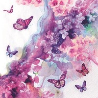 20 Servietten Dreamer - Lila Schmetterlingswelt 33X33Cm
