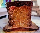 fenton amber top hat vintage glass collectible