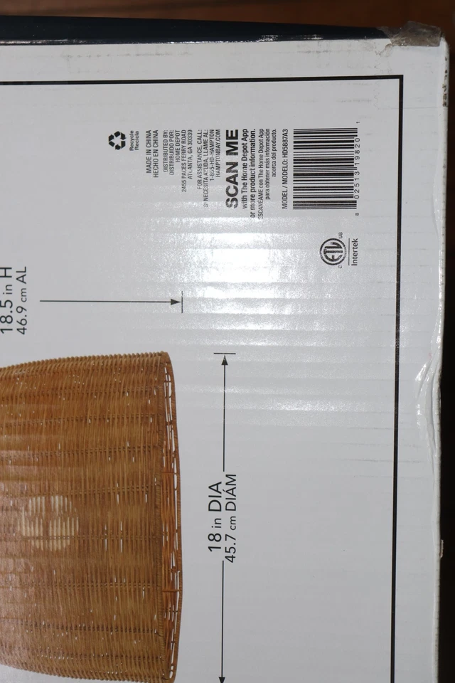 Highler 1-Light Island Pendant with Natural Rattan Shade Matte Black HD5887A3 - Image 4 of 4