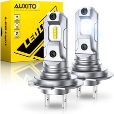 Auxito H7 Led Bulbs 500 Brighter 6500k White 11 Mini Size No Adapter Requi