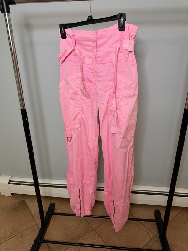 Dimensione Danza Techno Pink Cargo Parachute Pants Women’s M Y2K Wide Leg