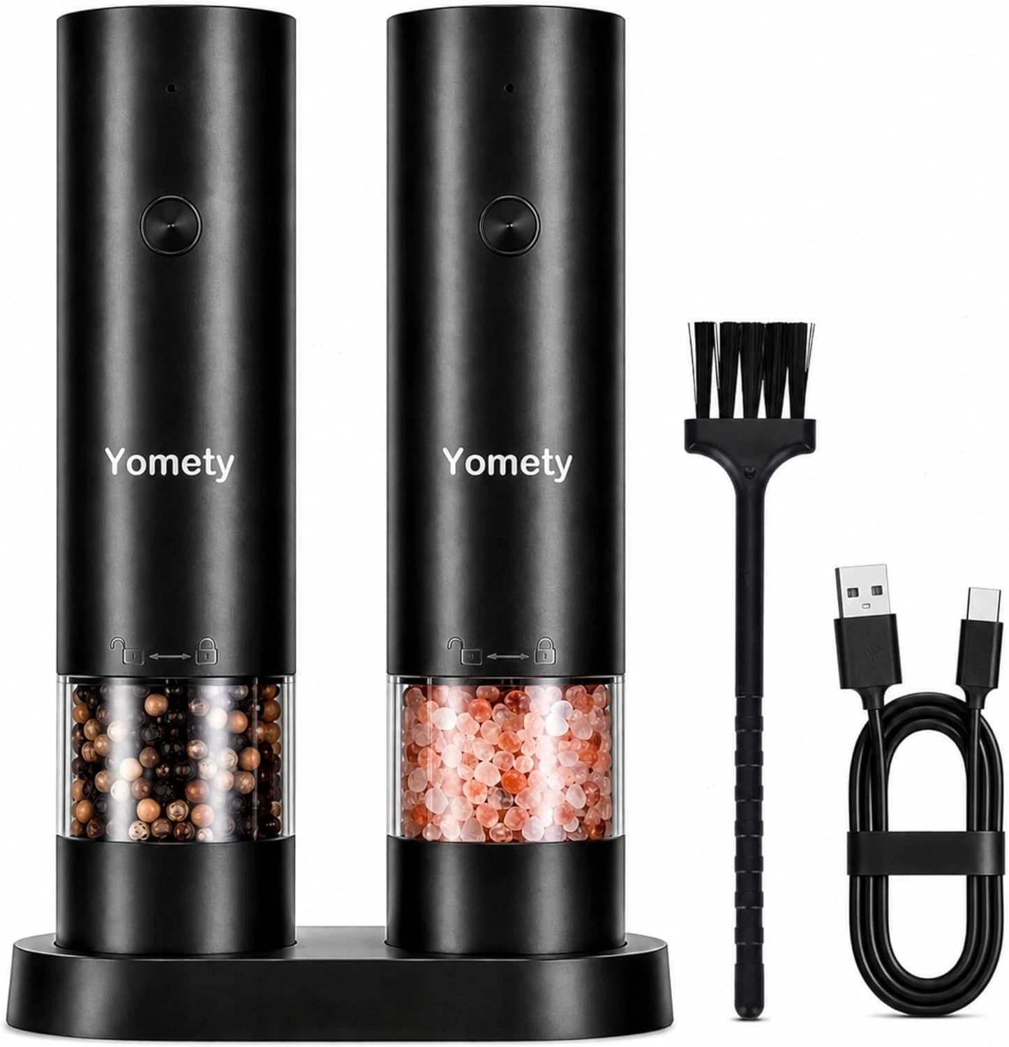 Electric Salt & Pepper Grinder Set-Rechargeable Salt & Pepper Mill Set All in