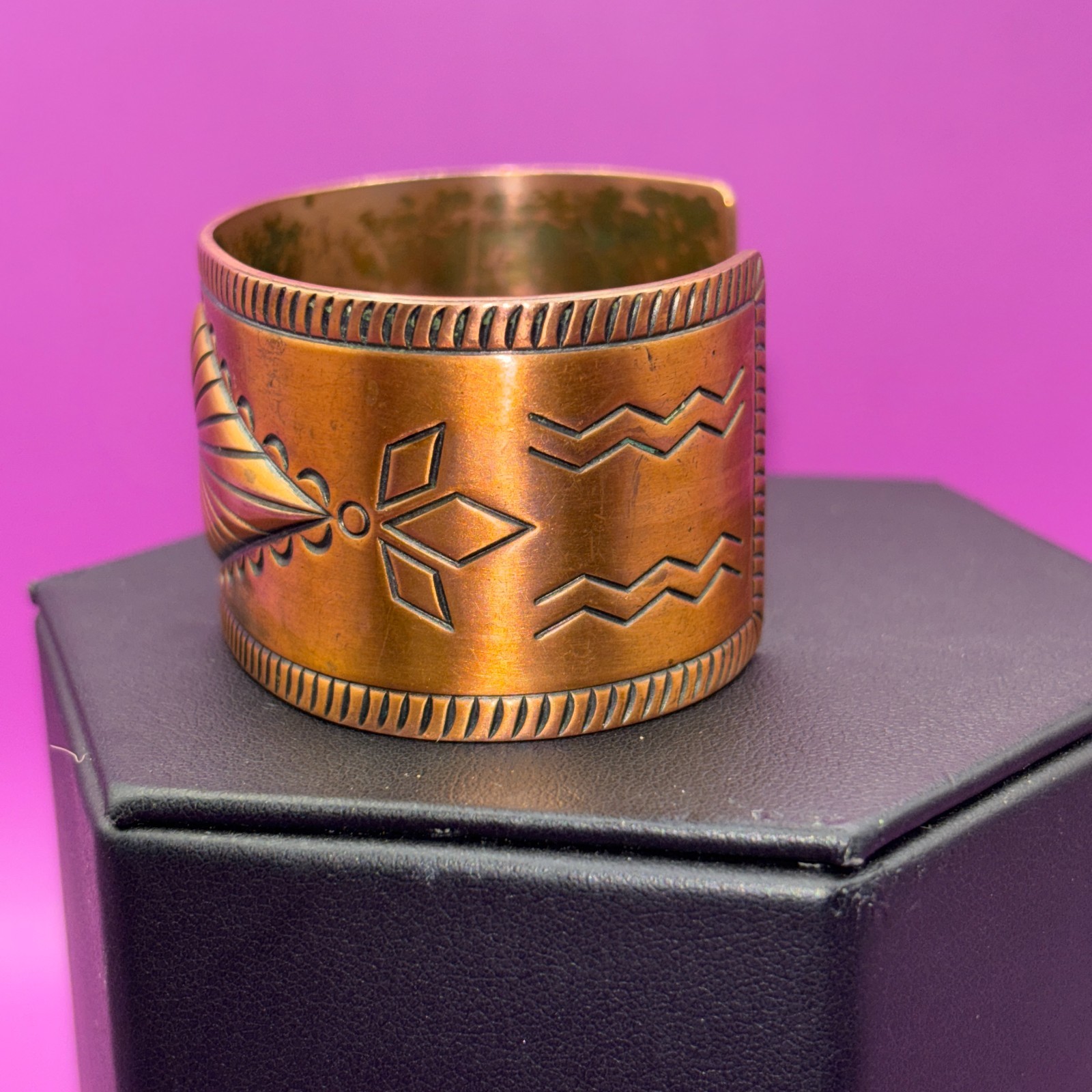Handmade Solid Copper Native American Style Cuff … - image 3