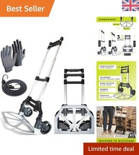 Heavy Duty Aluminium Folding Hand Truck Trolley - 80kg Max Load, Compact Design