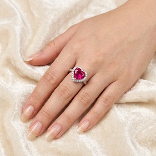 Gleaming Magenta Pink Tourmaline Pear 5.80Ct 925 Sterling Silver Handmade Rings